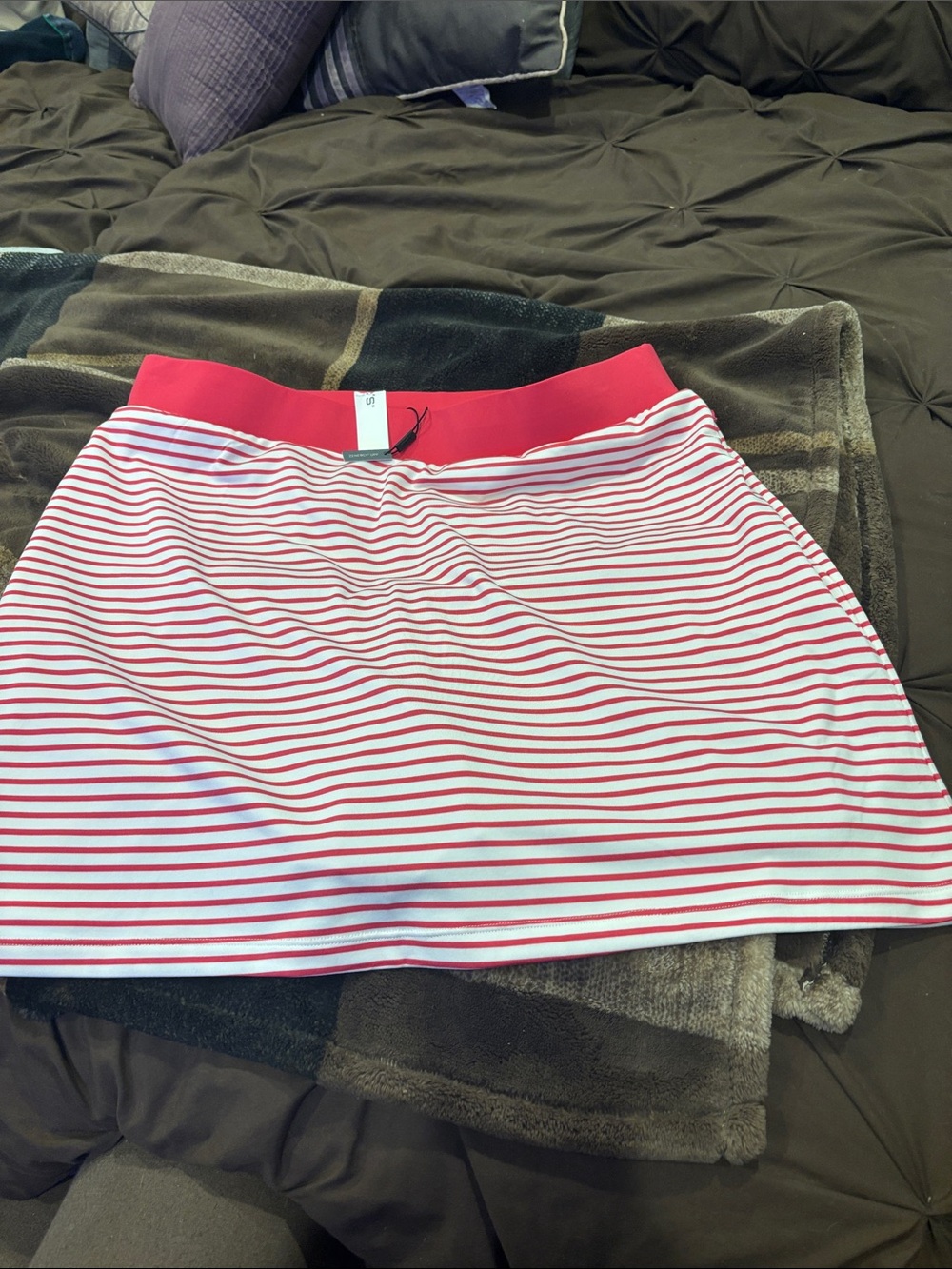 Striped Pink and White A-Line Skort